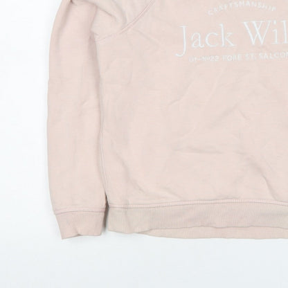 Jack Wills Women’s Pink UK 8 Logo Crew Neck Pullover Sweatshirt
