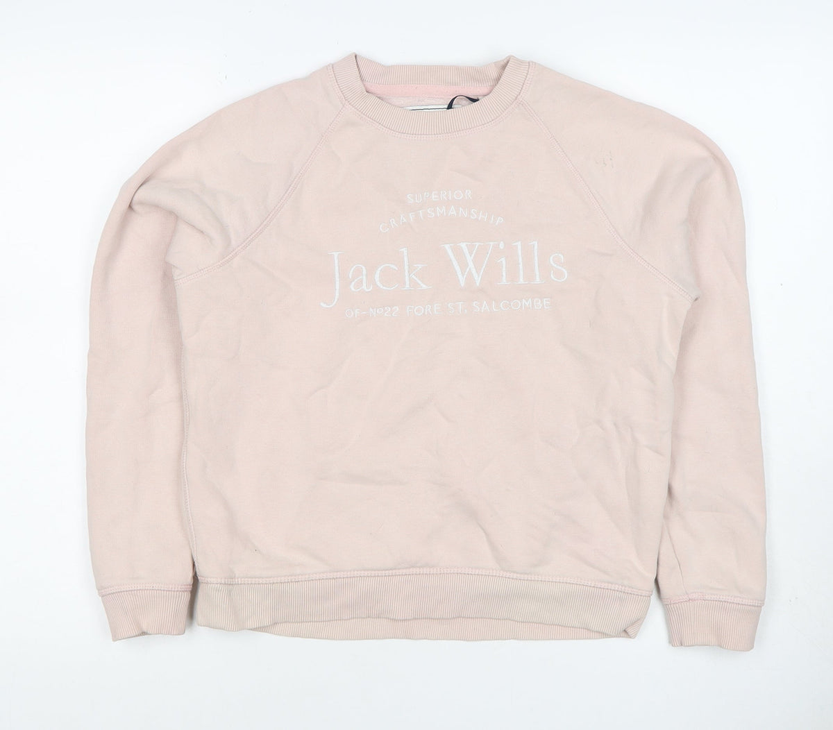 Jack Wills Women’s Pink UK 8 Logo Crew Neck Pullover Sweatshirt