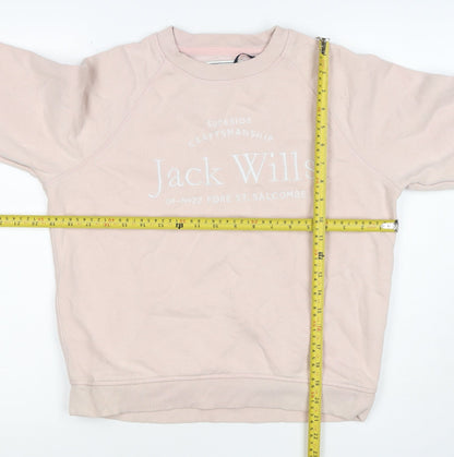 Jack Wills Women’s Pink UK 8 Logo Crew Neck Pullover Sweatshirt