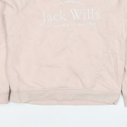 Jack Wills Women’s Pink UK 8 Logo Crew Neck Pullover Sweatshirt