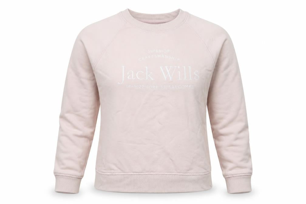 Jack Wills Women’s Pink UK 8 Logo Crew Neck Pullover Sweatshirt