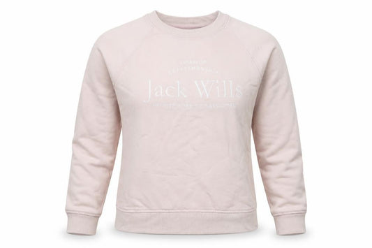 Jack Wills Women’s Pink UK 8 Logo Crew Neck Pullover Sweatshirt