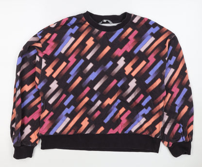 Oliver Bonas Women Multicoloured UK 8 Geometric Fleece Pullover Sweatshirt