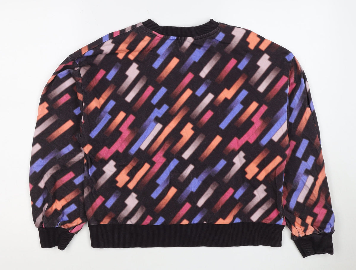 Oliver Bonas Women Multicoloured UK 8 Geometric Fleece Pullover Sweatshirt