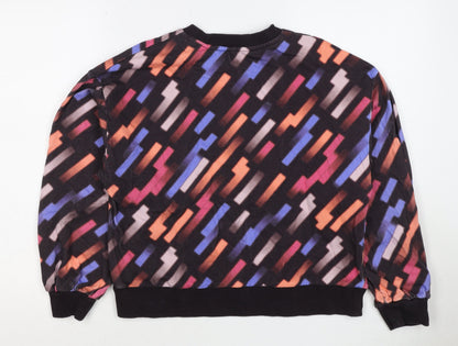 Oliver Bonas Women Multicoloured UK 8 Geometric Fleece Pullover Sweatshirt