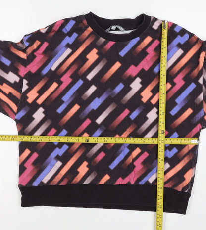 Oliver Bonas Women Multicoloured UK 8 Geometric Fleece Pullover Sweatshirt