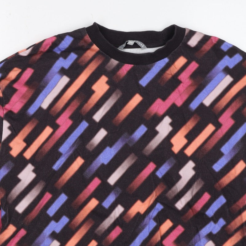 Oliver Bonas Women Multicoloured UK 8 Geometric Fleece Pullover Sweatshirt