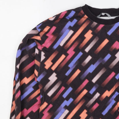 Oliver Bonas Women Multicoloured UK 8 Geometric Fleece Pullover Sweatshirt