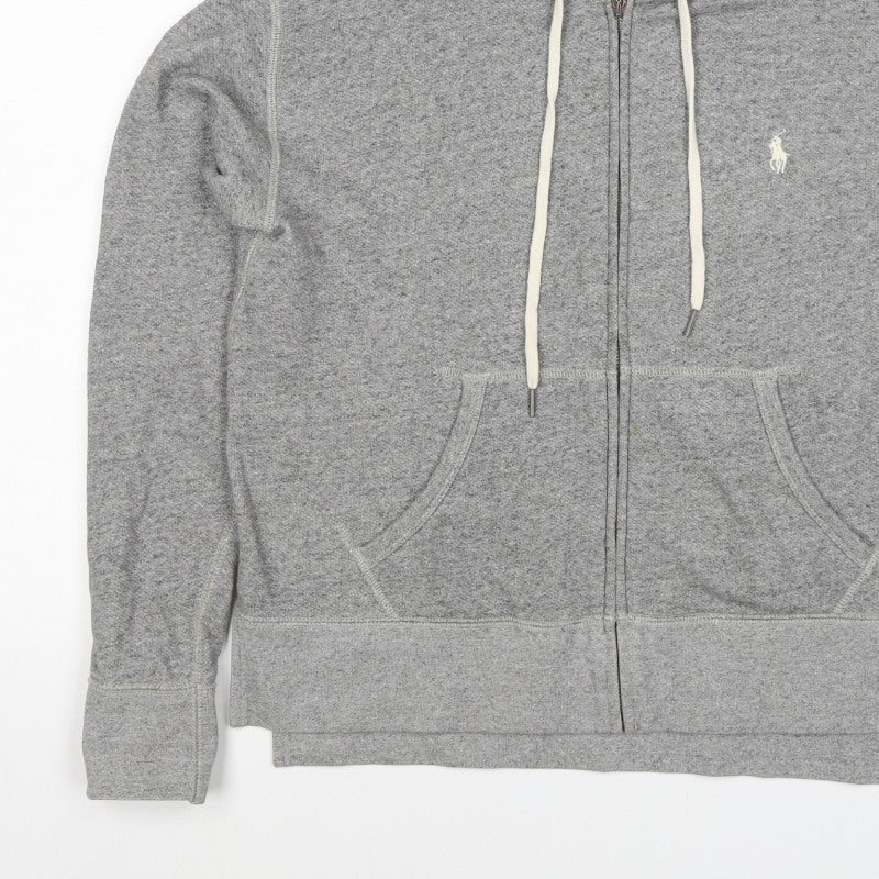 Polo Ralph Lauren Men Grey S Full Zip Hoodie Logo Cotton Blend