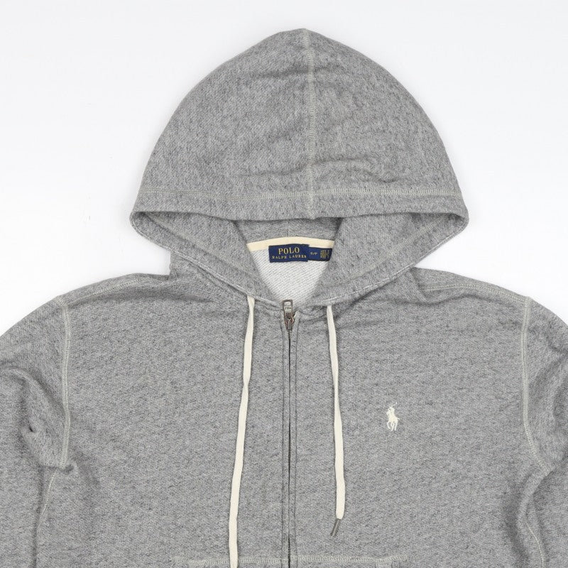 Polo Ralph Lauren Men Grey S Full Zip Hoodie Logo Cotton Blend