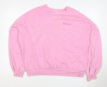 Strand Nabils Women Pink M West Coast Club Embroidered Crew Sweatshirt