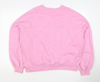 Strand Nabils Women Pink M West Coast Club Embroidered Crew Sweatshirt