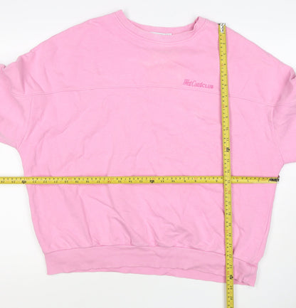Strand Nabils Women Pink M West Coast Club Embroidered Crew Sweatshirt