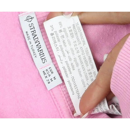 Strand Nabils Women Pink M West Coast Club Embroidered Crew Sweatshirt
