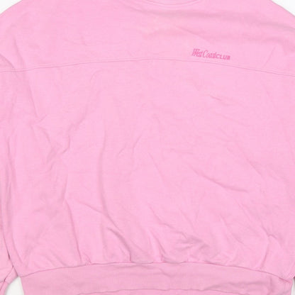 Strand Nabils Women Pink M West Coast Club Embroidered Crew Sweatshirt
