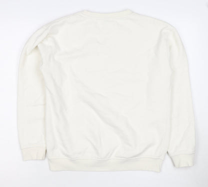 Ellesse Women’s Ivory UK 10 Pullover Logo Crew Neck Sweatshirt