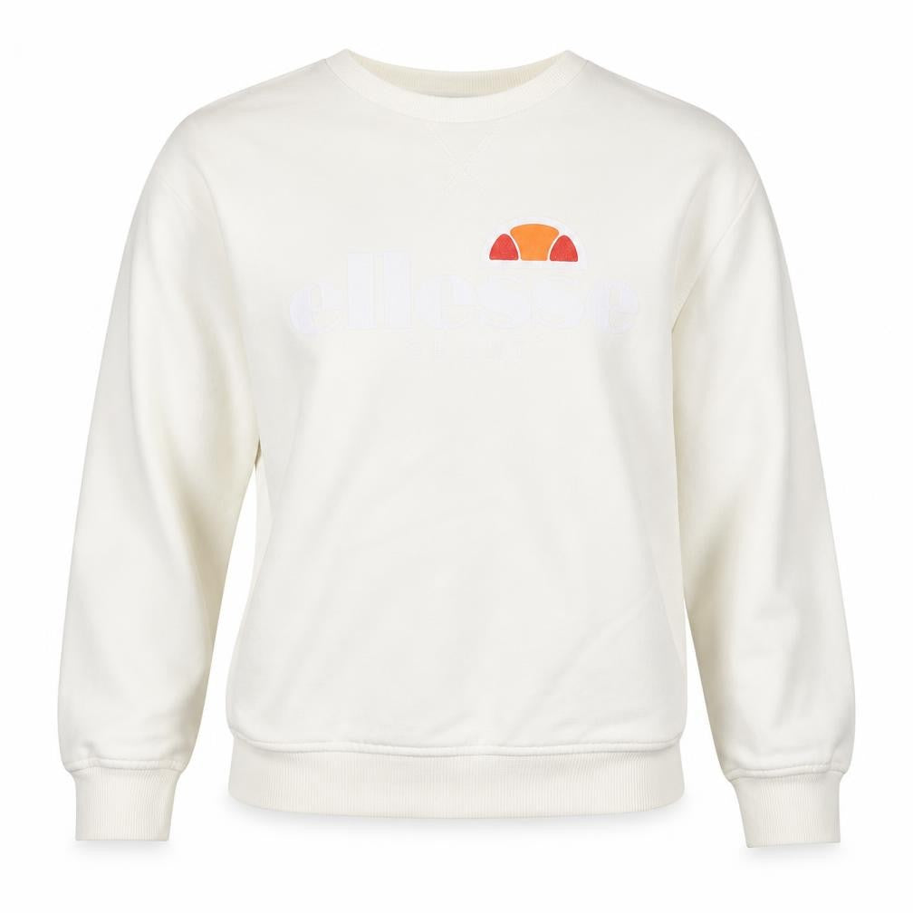 Ellesse Women’s Ivory UK 10 Pullover Logo Crew Neck Sweatshirt