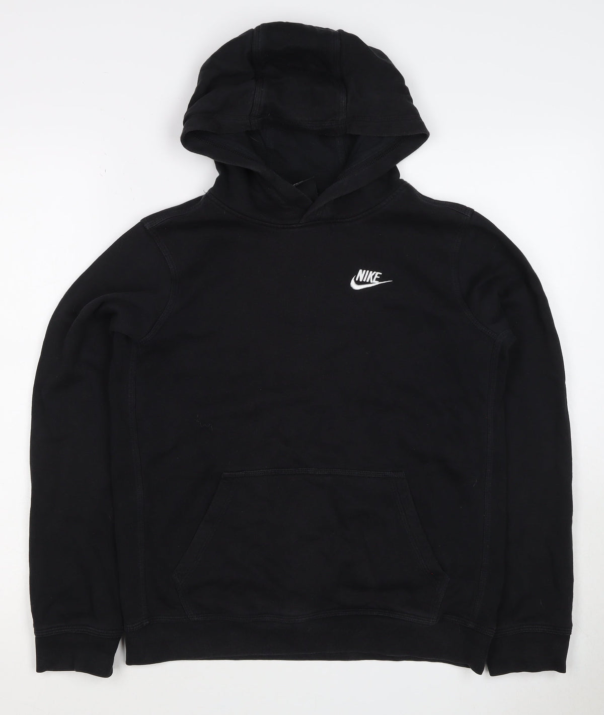 Nike Boys Black XL Pullover Hoodie Logo Fleece Kangaroo Pocket