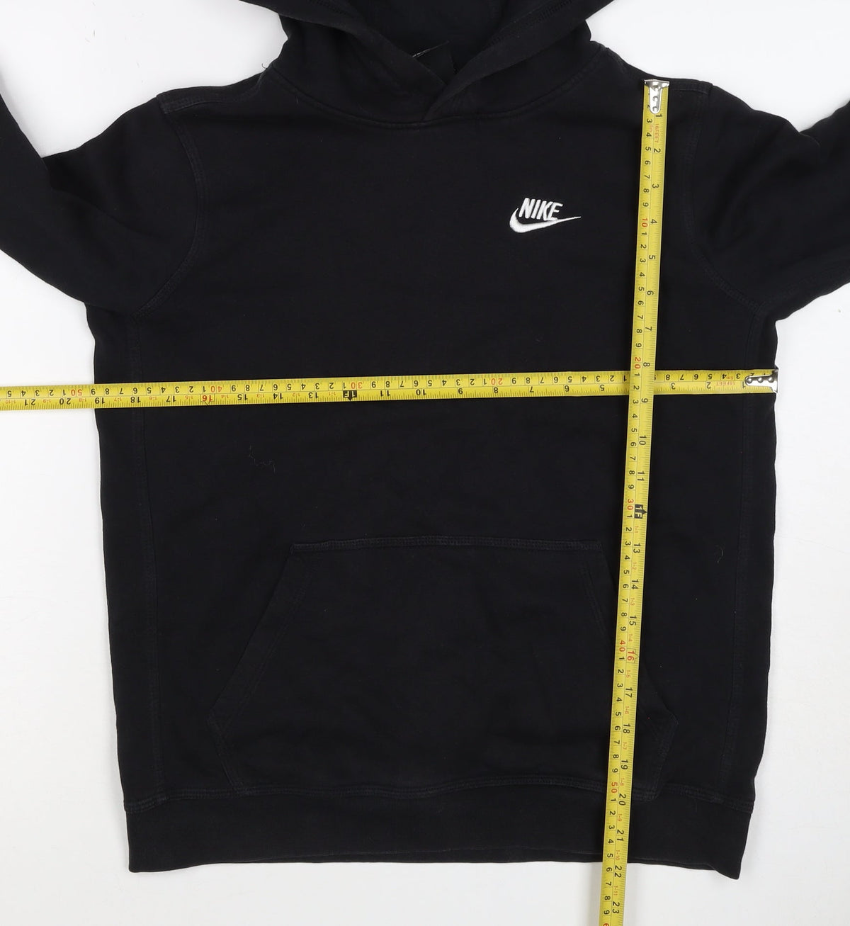 Nike Boys Black XL Pullover Hoodie Logo Fleece Kangaroo Pocket