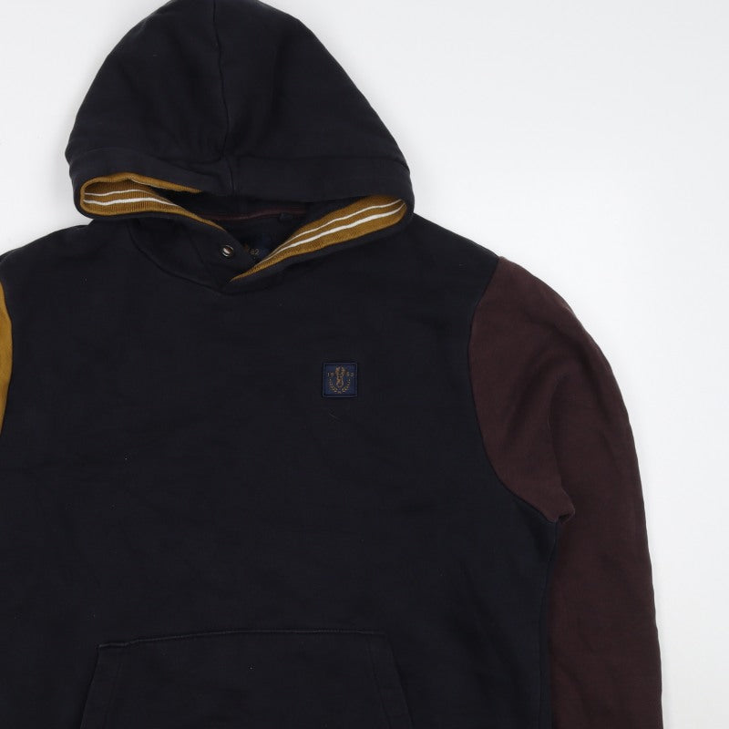 Next Men’s Multicoloured M Pullover Hoodie Colour Block Logo