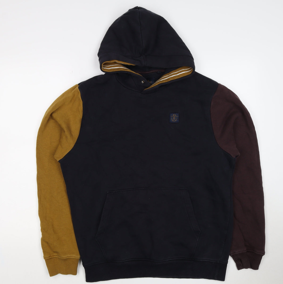Next Men’s Multicoloured M Pullover Hoodie Colour Block Logo