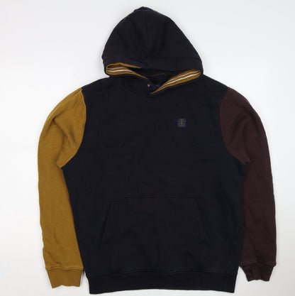 Next Men’s Multicoloured M Pullover Hoodie Colour Block Logo