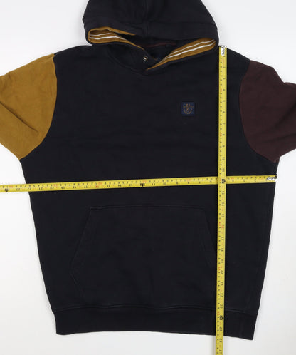 Next Men’s Multicoloured M Pullover Hoodie Colour Block Logo