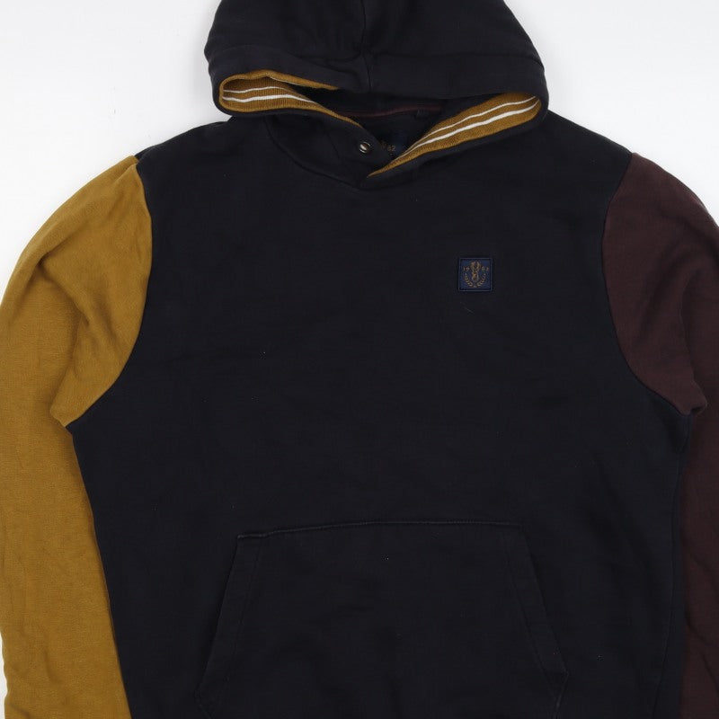 Next Men’s Multicoloured M Pullover Hoodie Colour Block Logo