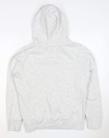 Superdry Women Grey UK 10 Pullover Hoodie Graphic Print Pockets