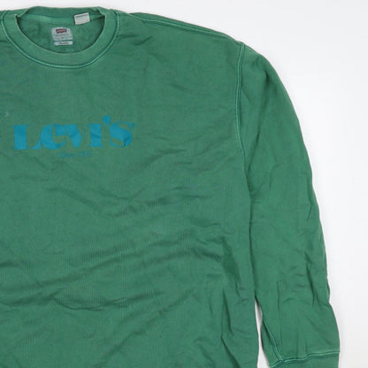 Levi's Men's Green XL Relaxed Logo Crew Neck Pullover Sweatshirt
