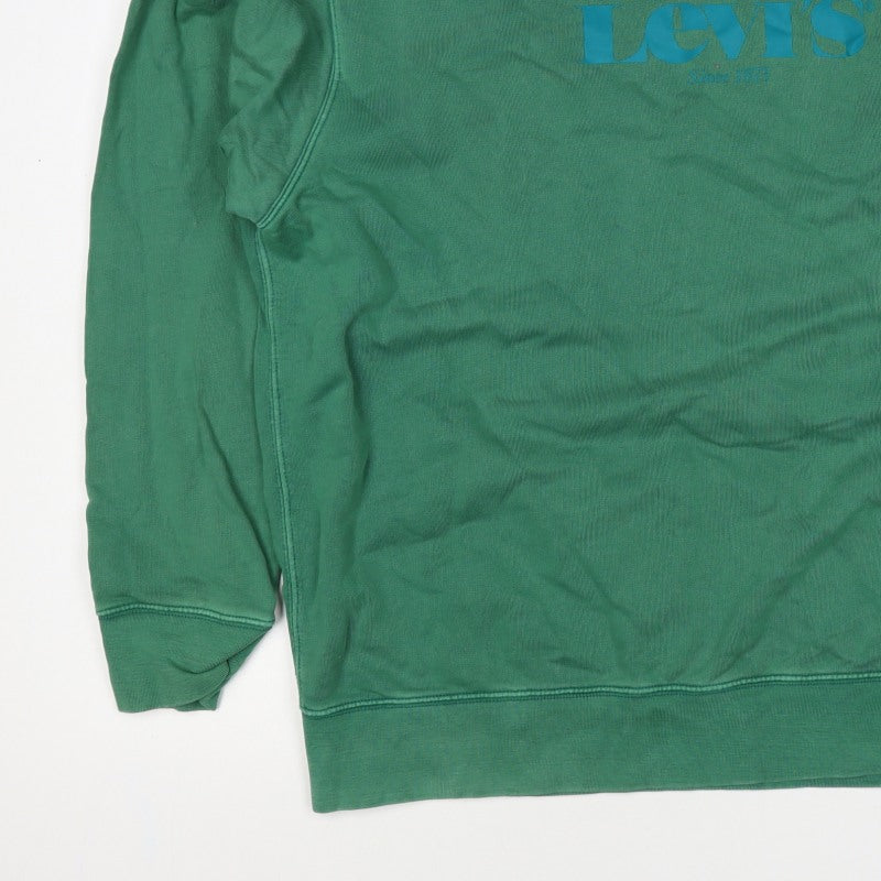 Levi's Men's Green XL Relaxed Logo Crew Neck Pullover Sweatshirt