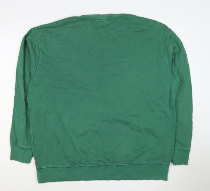 Levi's Men's Green XL Relaxed Logo Crew Neck Pullover Sweatshirt