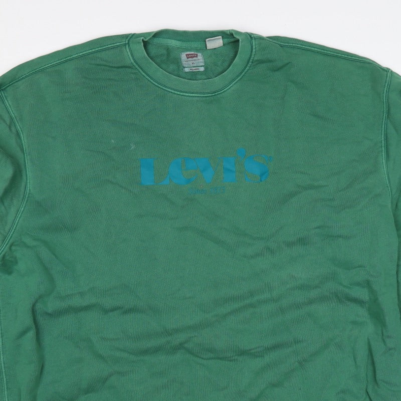Levi's Men's Green XL Relaxed Logo Crew Neck Pullover Sweatshirt