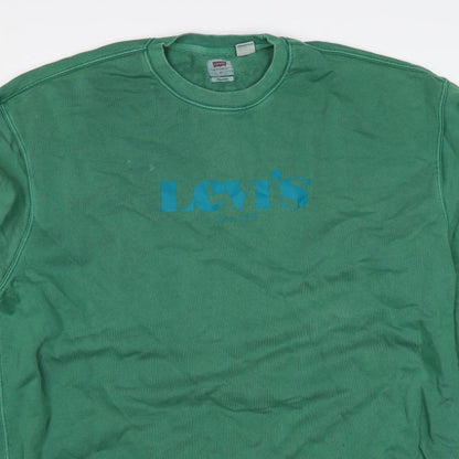 Levi's Men's Green XL Relaxed Logo Crew Neck Pullover Sweatshirt