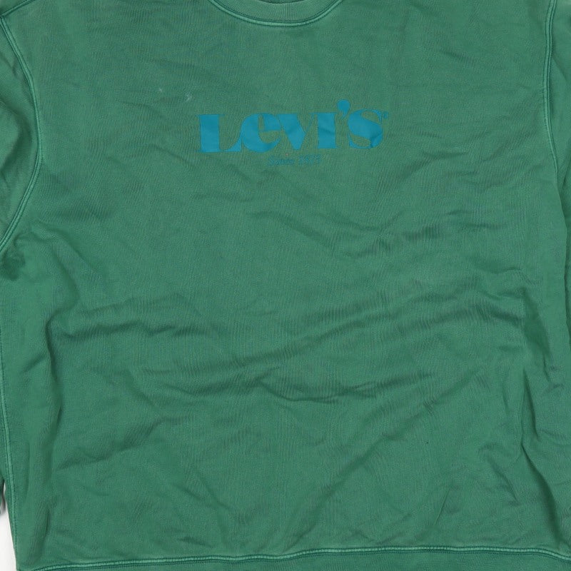 Levi's Men's Green XL Relaxed Logo Crew Neck Pullover Sweatshirt
