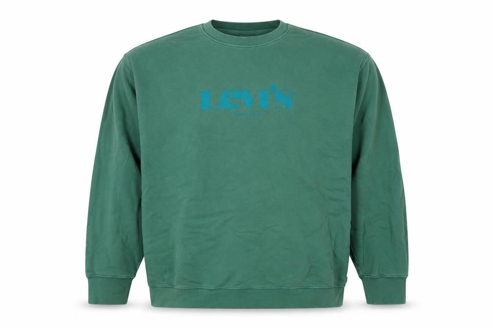 Levi's Men's Green XL Relaxed Logo Crew Neck Pullover Sweatshirt