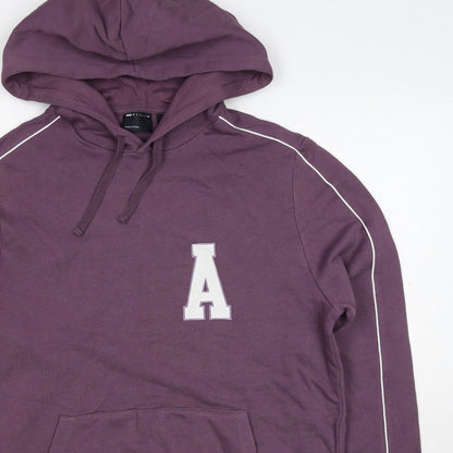 ASOS DESIGN Men’s Purple M Pullover Hoodie College Logo Pocket