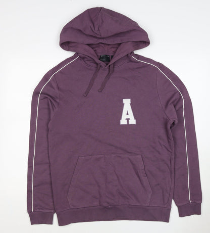 ASOS DESIGN Men’s Purple M Pullover Hoodie College Logo Pocket