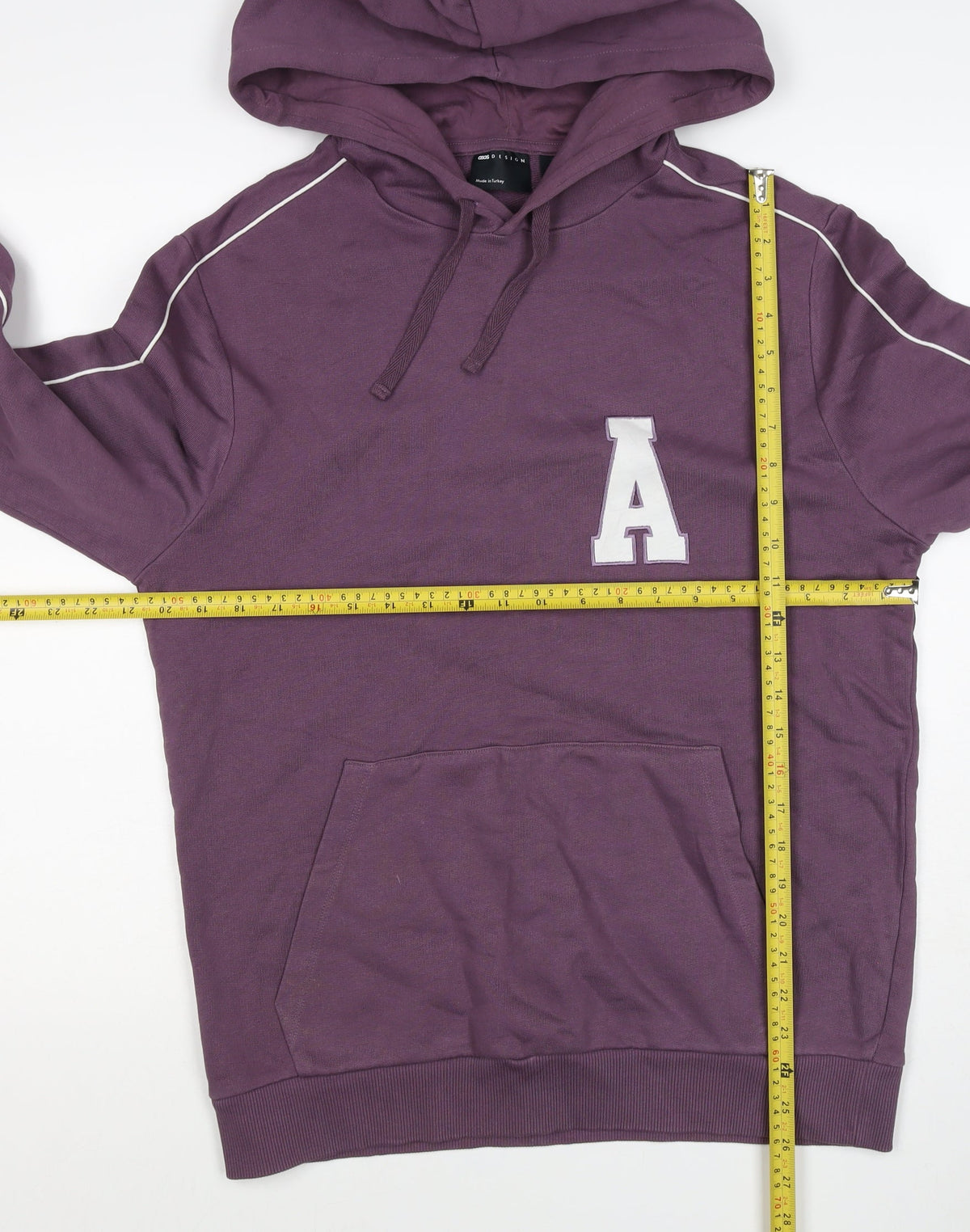 ASOS DESIGN Men’s Purple M Pullover Hoodie College Logo Pocket