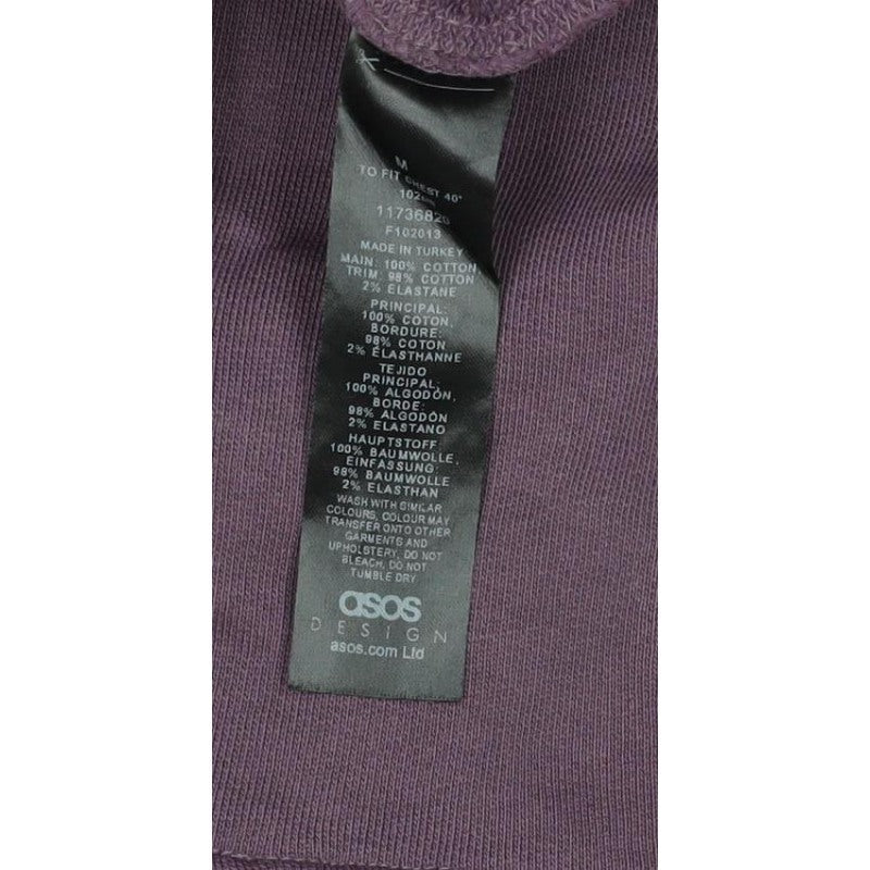 ASOS DESIGN Men’s Purple M Pullover Hoodie College Logo Pocket