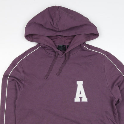 ASOS DESIGN Men’s Purple M Pullover Hoodie College Logo Pocket