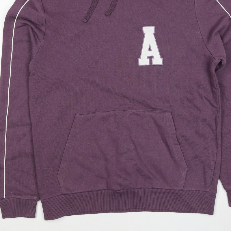 ASOS DESIGN Men’s Purple M Pullover Hoodie College Logo Pocket