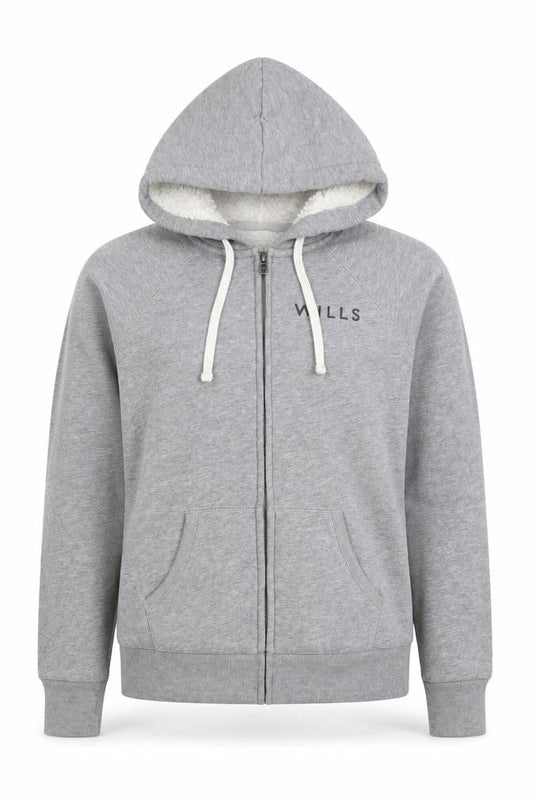 Jack Wills Women’s Grey UK 6 Full Zip Sherpa Lined Logo Hoodie