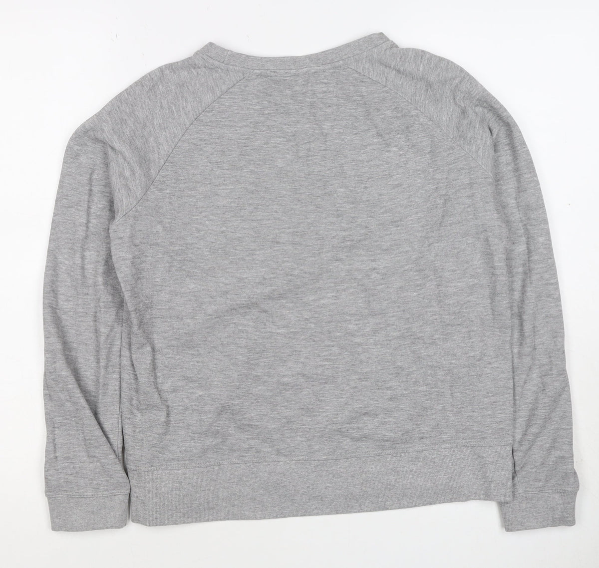 Mango Teens Grey XS Pullover Sweatshirt Graphic Quote Raglan
