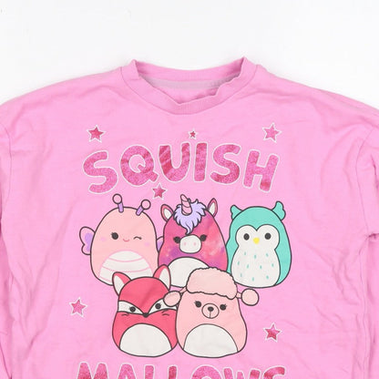 Nutmeg Girls Pink 9-10 Years Squishmallows Graphic Print Pullover Sweatshirt