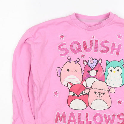 Nutmeg Girls Pink 9-10 Years Squishmallows Graphic Print Pullover Sweatshirt