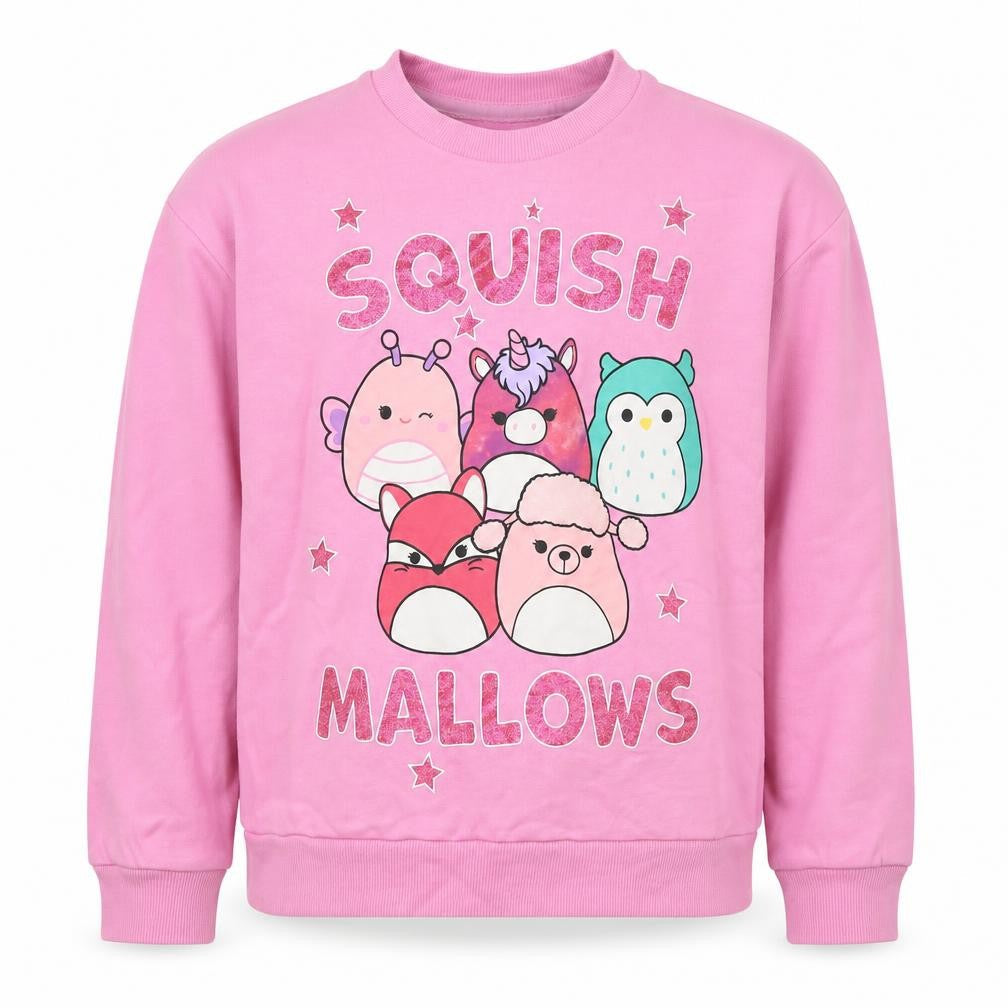 Nutmeg Girls Pink 9-10 Years Squishmallows Graphic Print Pullover Sweatshirt