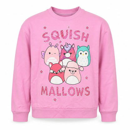 Nutmeg Girls Pink 9-10 Years Squishmallows Graphic Print Pullover Sweatshirt