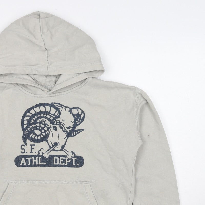 Gap Boys Beige Ram Graphic Pullover Hoodie 10-11 Years Fleece
