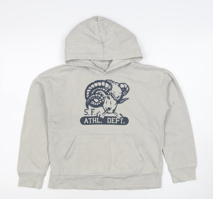 Gap Boys Beige Ram Graphic Pullover Hoodie 10-11 Years Fleece